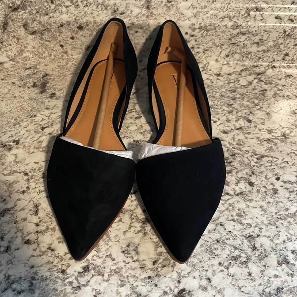 J Crew Factory Black Zoe suede d'Orsay flats VARIOUS SIZES F5310 - Picture 3 of 6